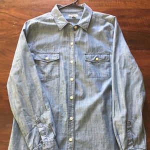 Women’s Denim colored button down shirt